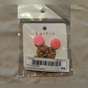Kaitin Pink Gingerbread Girl Earrings